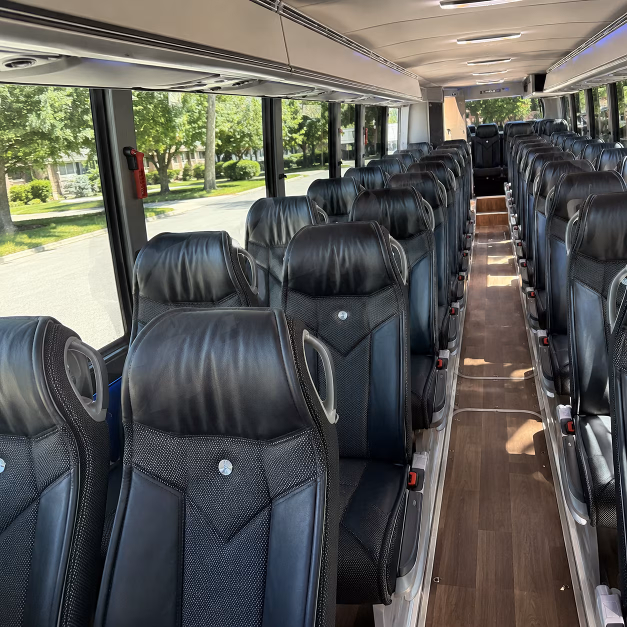 norfolk 40 passenger charter bus inside